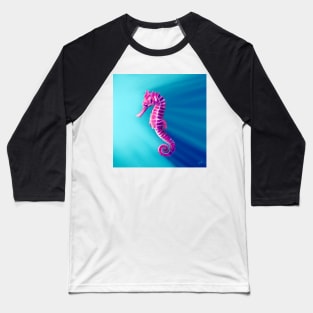 Pink and purple Sea Horse, beautiful seahorse illustration, tranquil colours Baseball T-Shirt